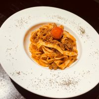 Tagliatelle ao molho bolognese
